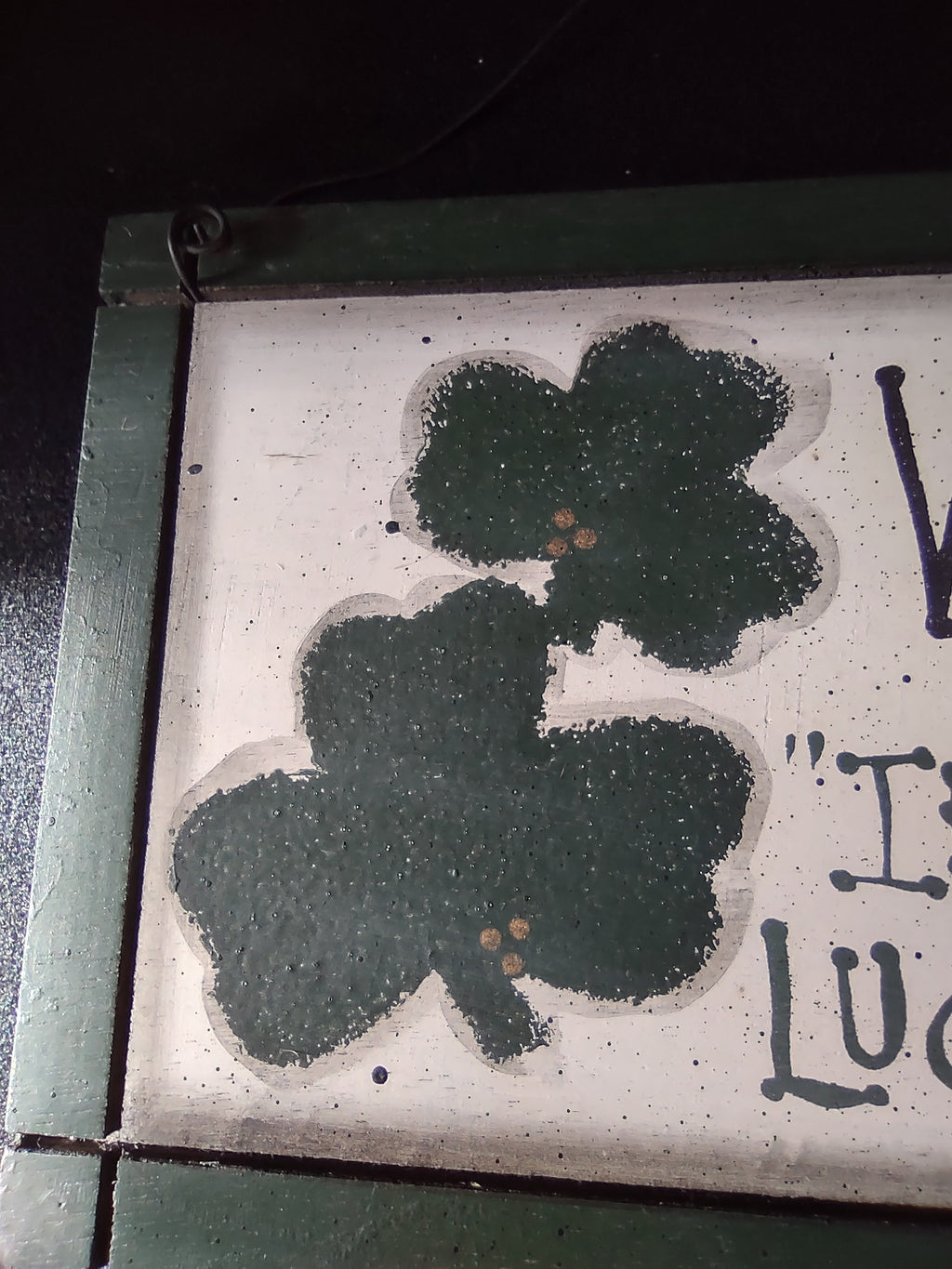 Vintage Wooden Welcome Wall Hanging Irish Love Luck Laughter Shamrock (Lot5198t