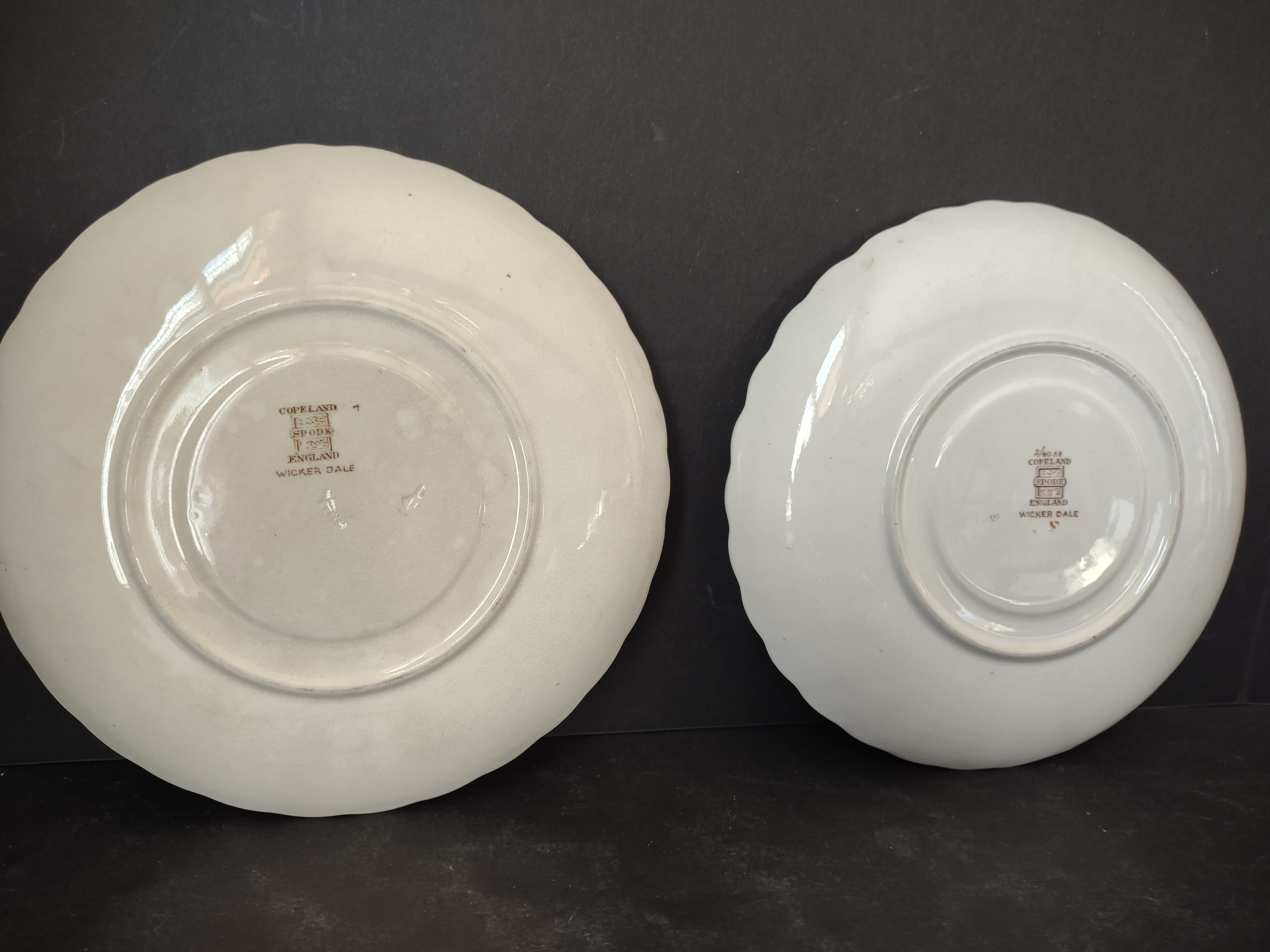 Vintage Spode Cream Soup Cup x 2 Wicker Dale English Countryside (Lot 5771)