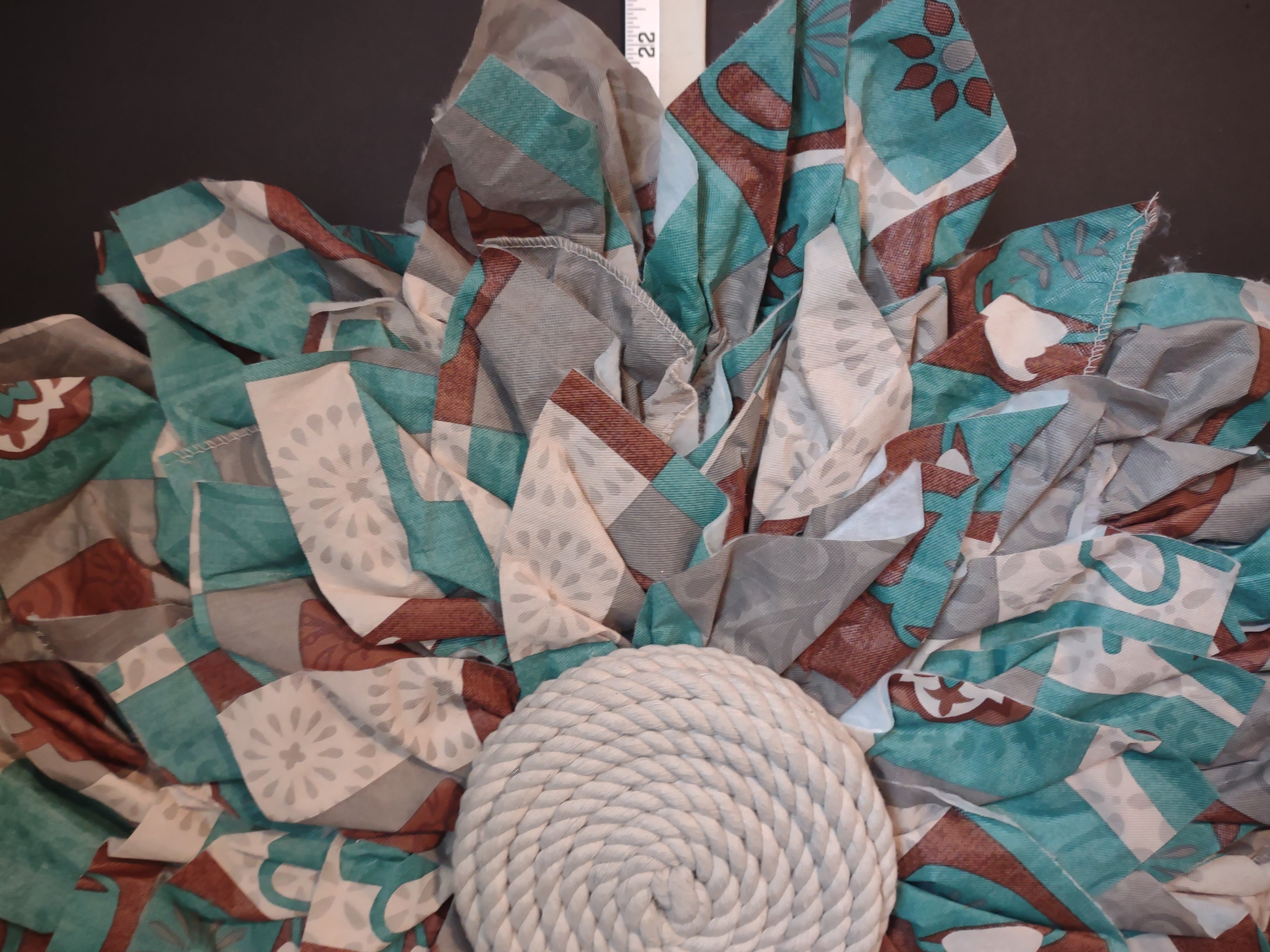 Front Door Wreath Spring Turquoise Brown Decor (lot 1366)