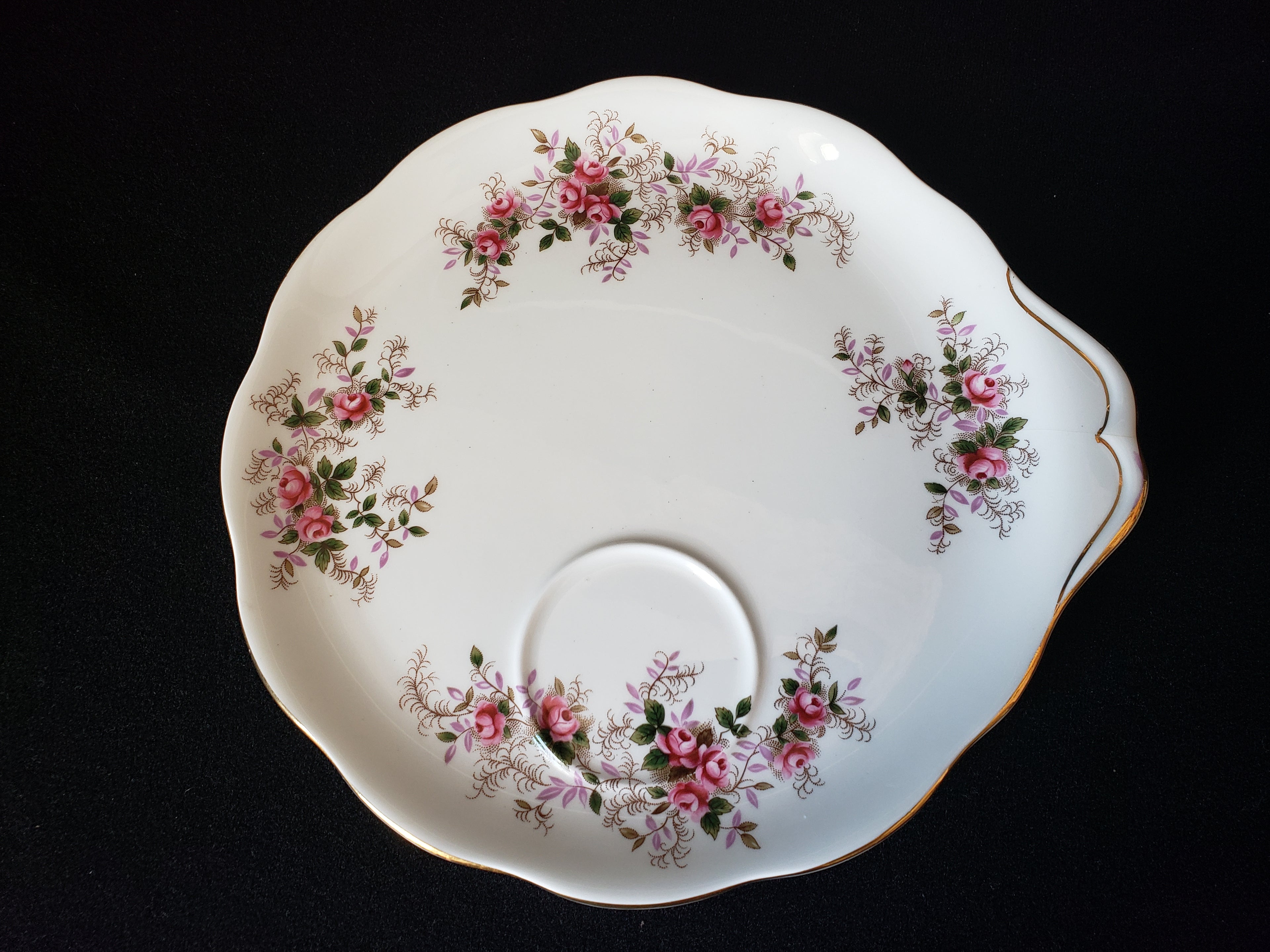 Vintage Royal Albert Dessert Plate Lavender Rose Gold Trim (lot 2044)