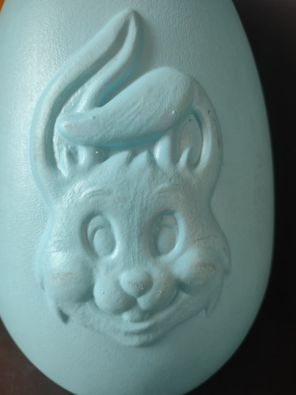 Vintage Blow Mold Easter Egg Blue Yellow with Bunny 12" (lot 1473)