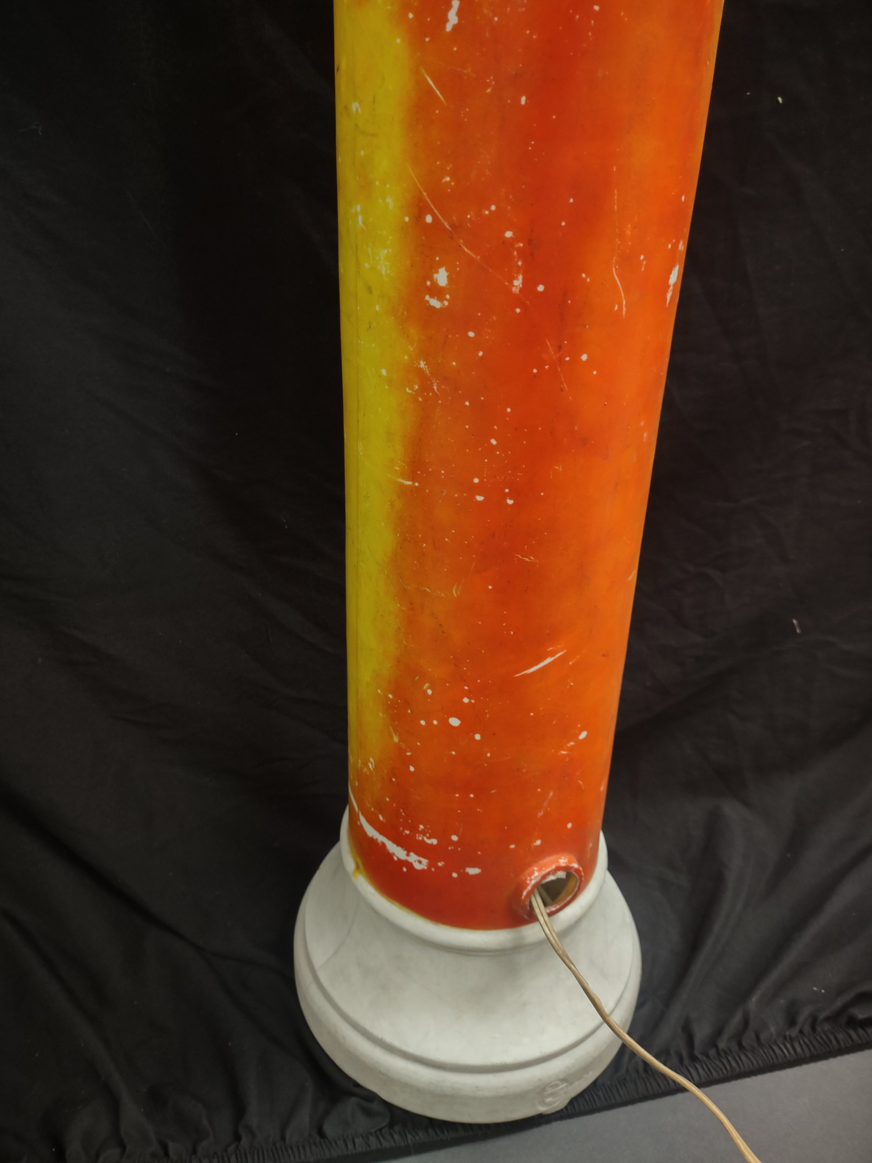 Vintage Christmas Blow Mold Candle Noel Light Up 40" Cracked Top (lot 2321)