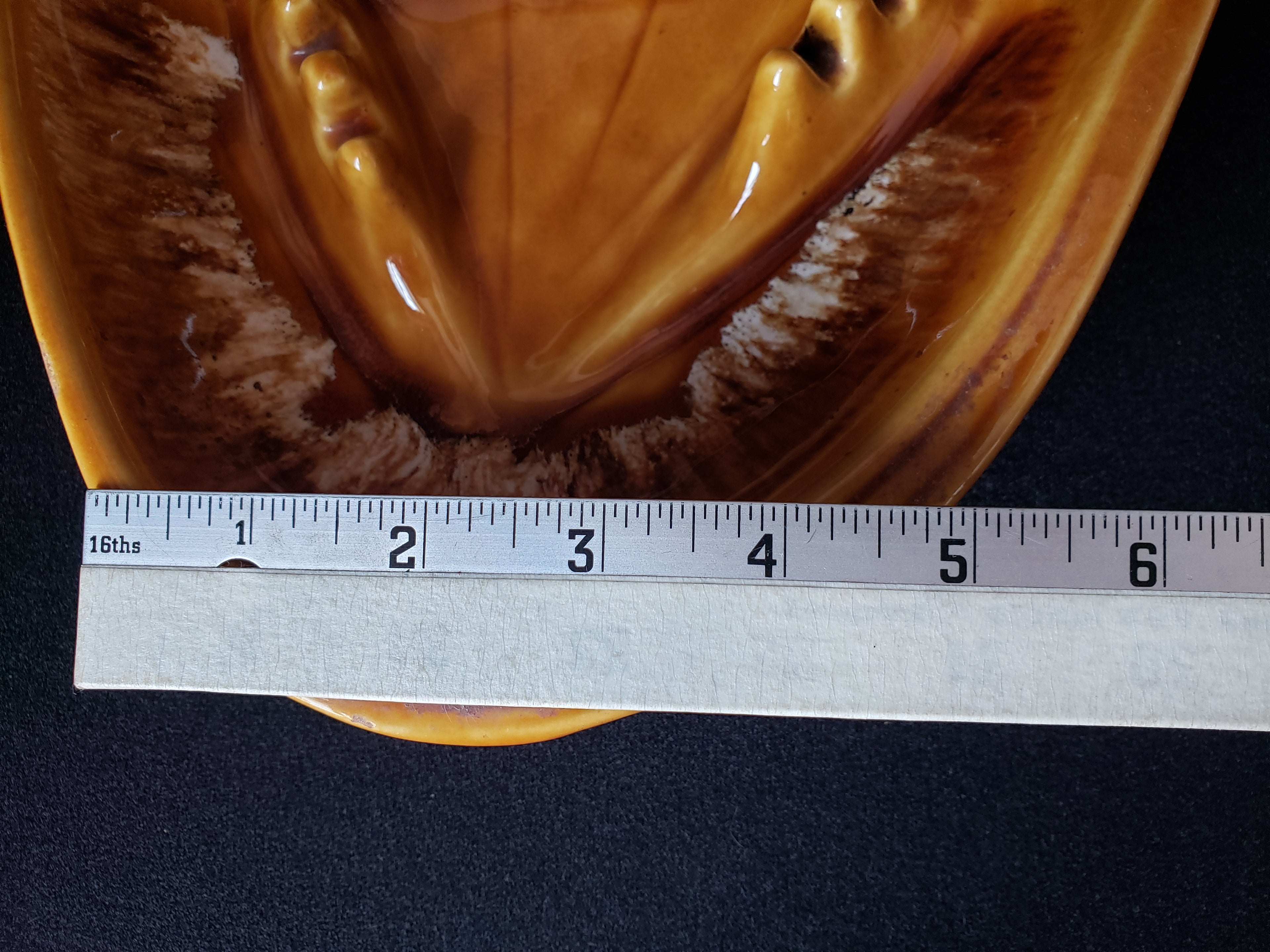 Ashtray Brown Orange Glazed Ceramic Vintage Retro 1970s Mid Century (lot 2156d)
