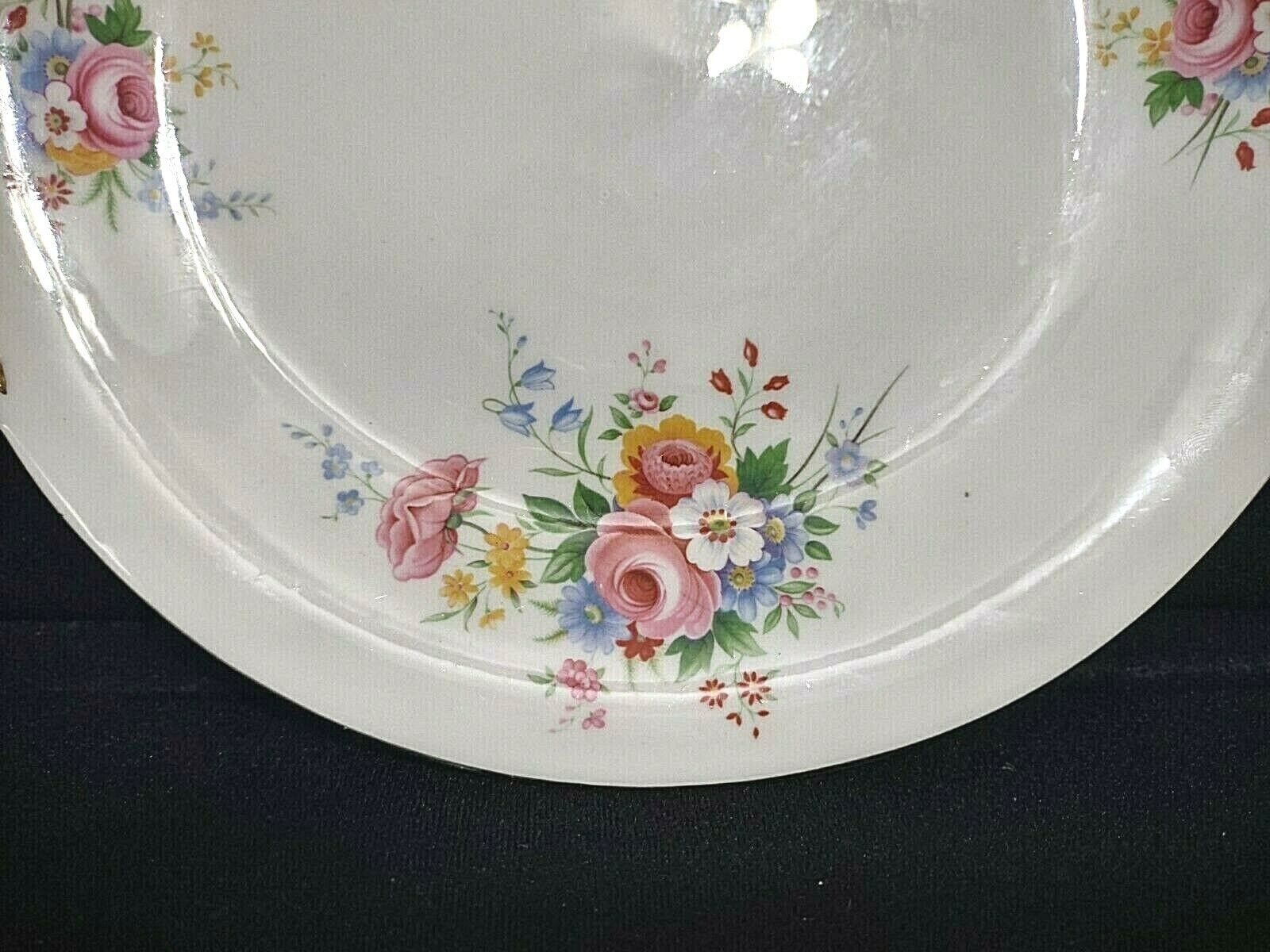 Paragon Fine Bone China Serving Cake Plate Platter Rose Design White Gold (lot 013)