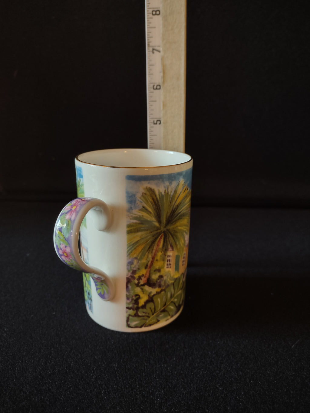 James Sadler Collectible Bone China Gold Trim Mug Roof Tops India (lot 5387)