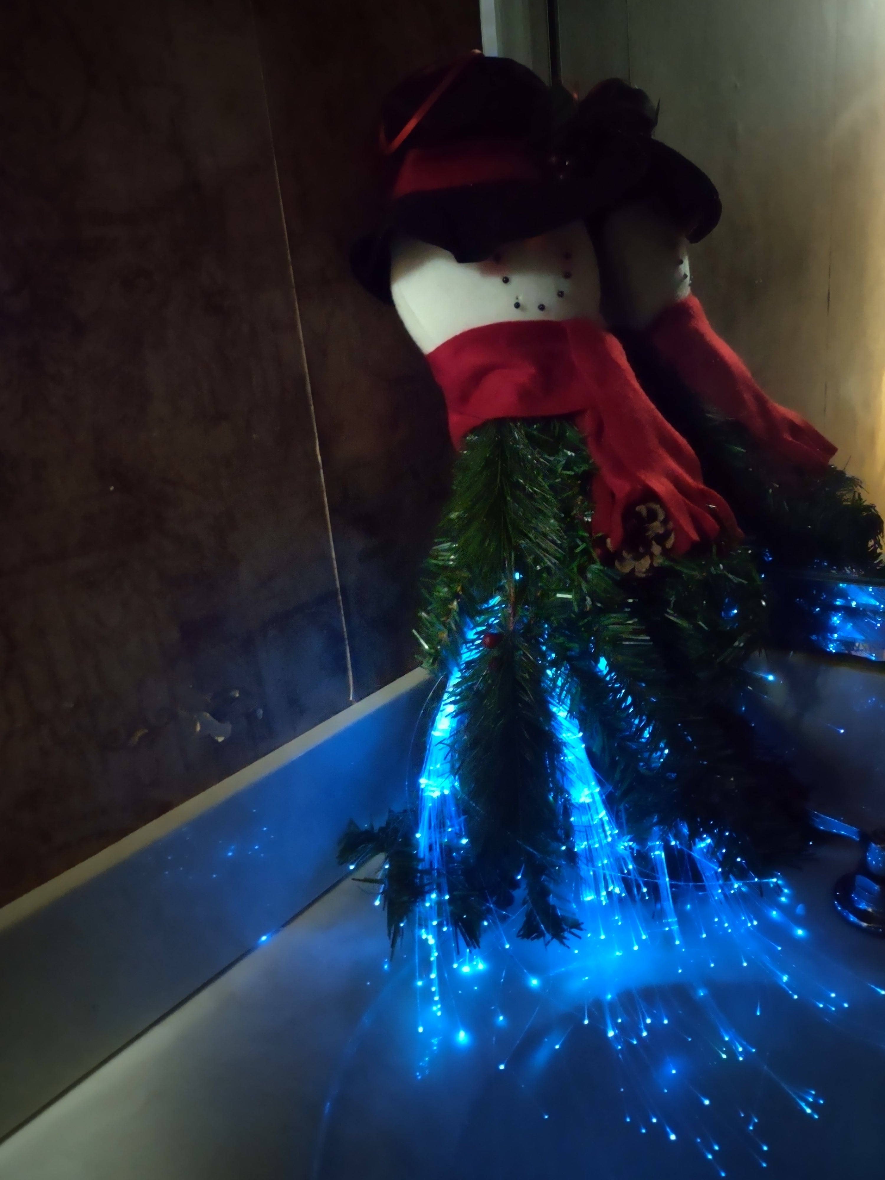 Christmas Door Wall Hanging Fiber Optic Color Changing Snowman 20" (lot 3266j)