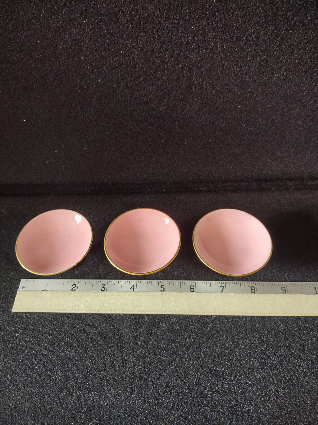 Vintage Minton Small Delicate Condiment Serving Dish x 3 Pink Gold Trim Lot 5455