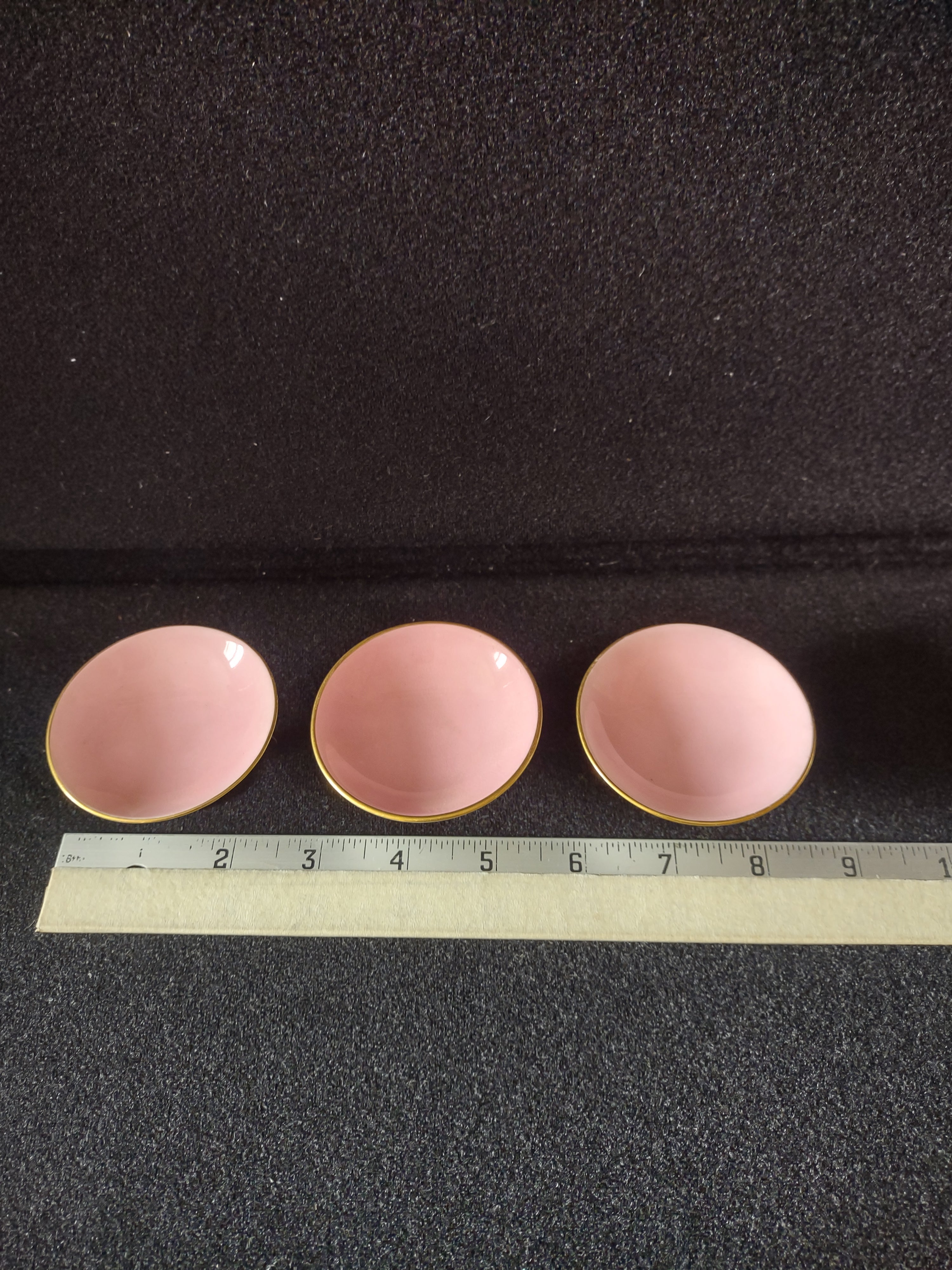 Vintage Minton Small Delicate Condiment Serving Dish x 3 Pink Gold Trim Lot 5455