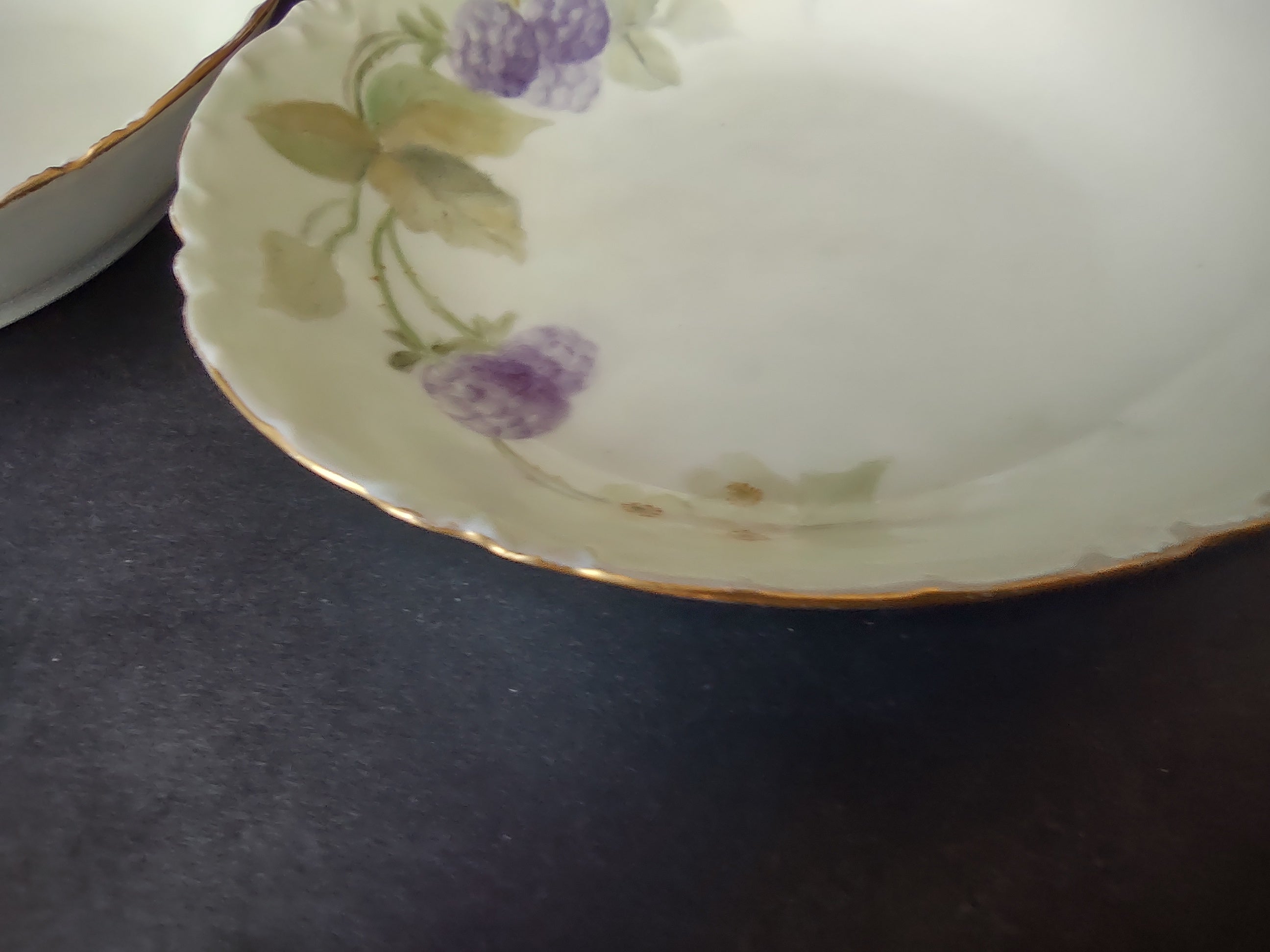 Haviland Limoges French Cottage Shabby Chic 3 x Blue Berry Bowl 5" (lot 1098)
