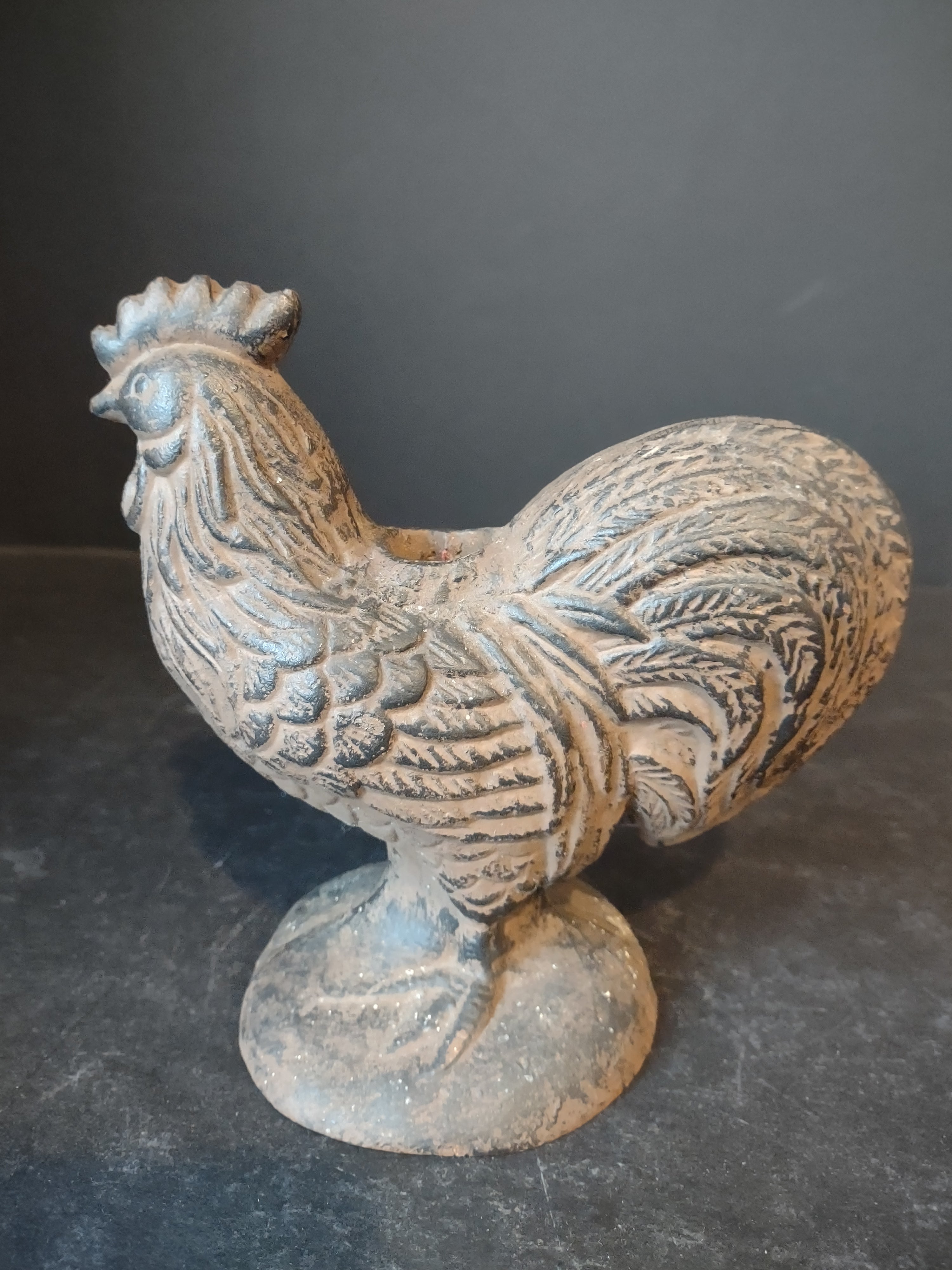 Vintage Cast iron Rooster Candle Holder (lot 2460)