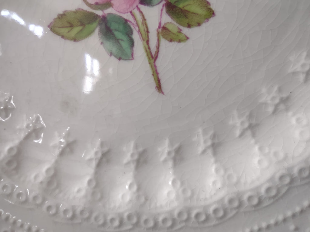 Vintage Spode Jewel Billingsley Rose Small Plate Brown Stamp Ironstone (lot5833)
