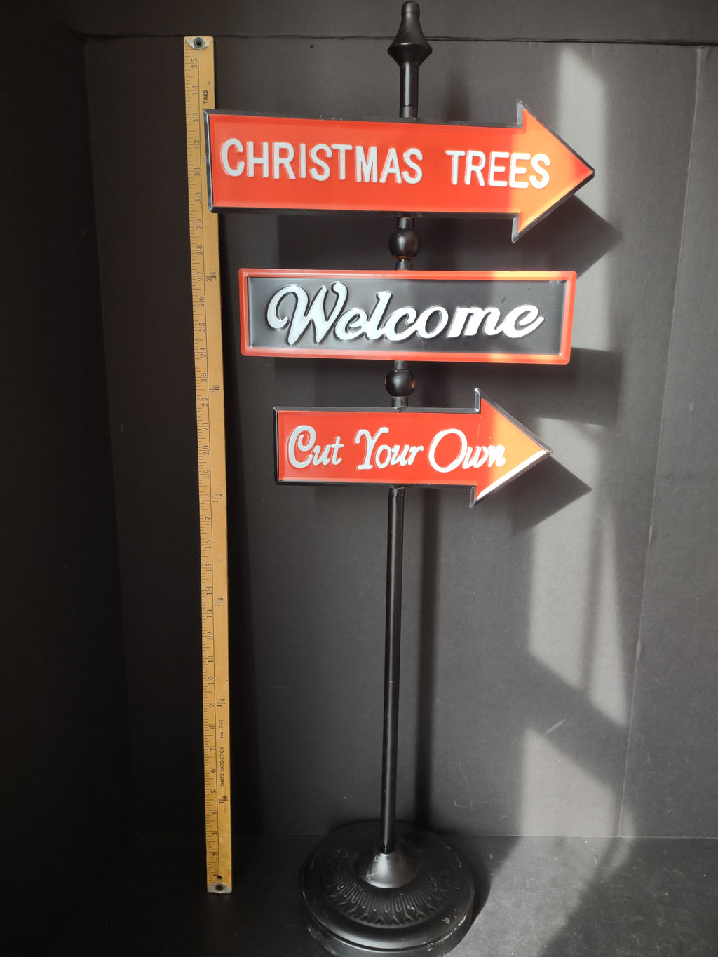 Christmas Tree 36" Metal Sign Pole (lot 2491c)
