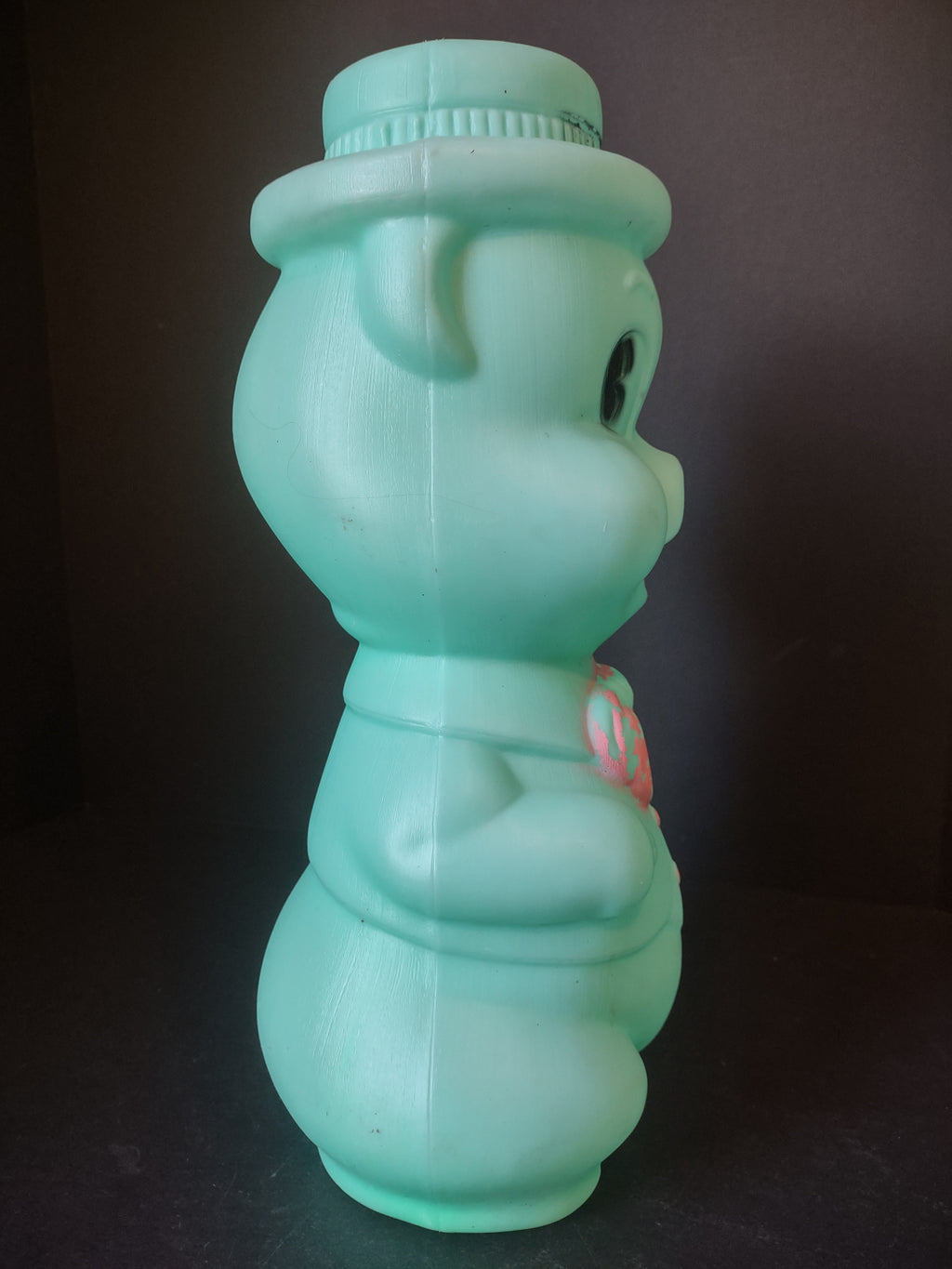 Vintage Blow Mold Piggy Bank Turquoise 16" (lot 1465)