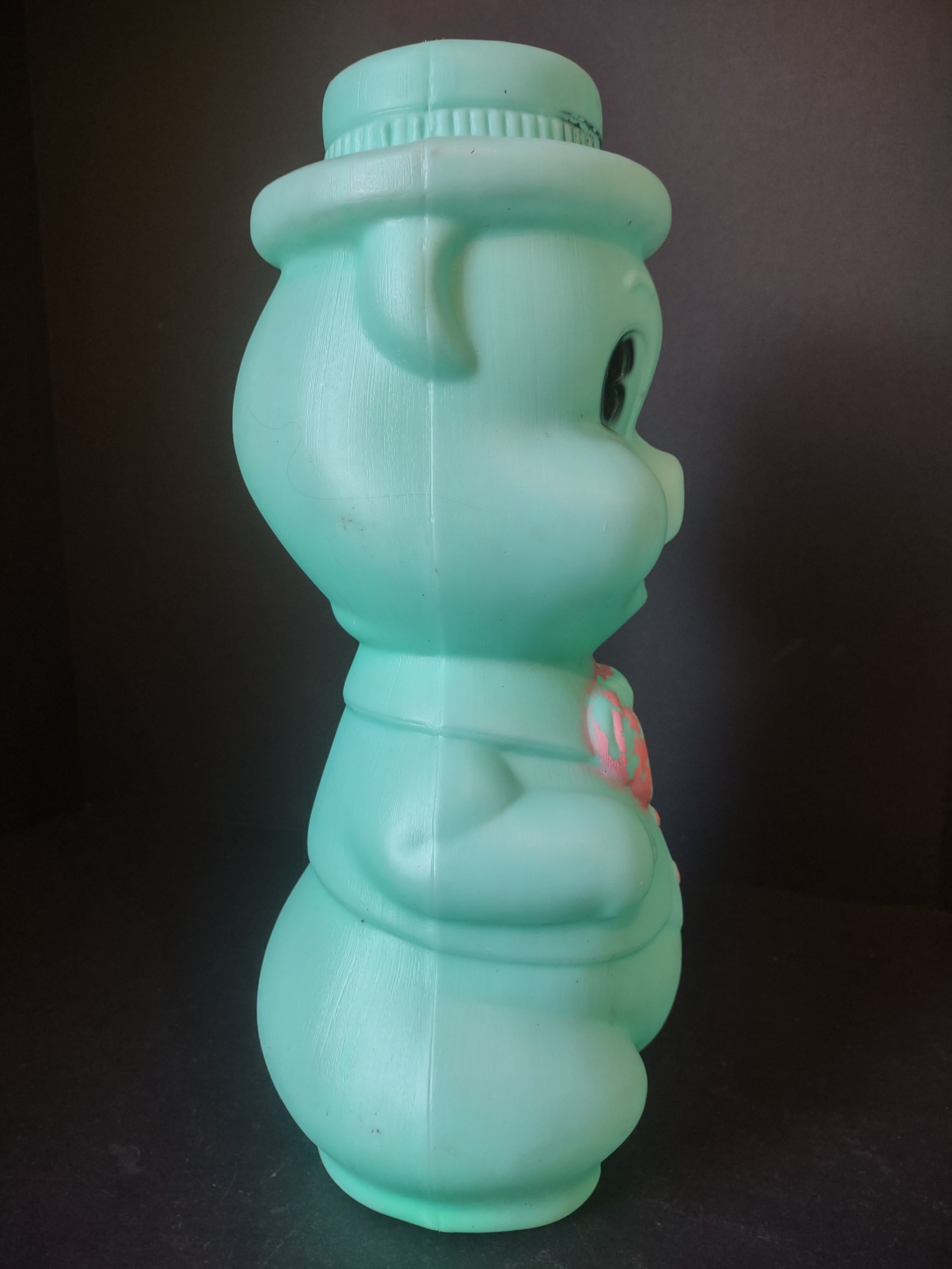 Vintage Blow Mold Piggy Bank Turquoise 16" (lot 1465)
