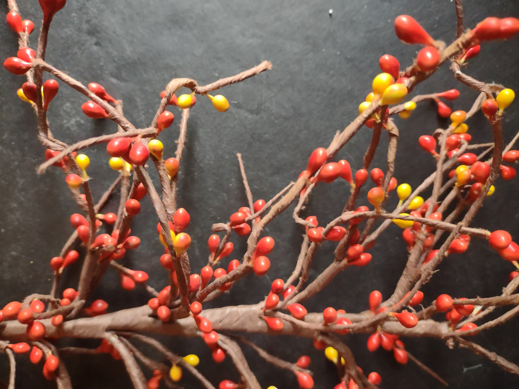 Halloween Thanksgiving Fall Artificial Pip Berry 24" Twig (lot 3112)