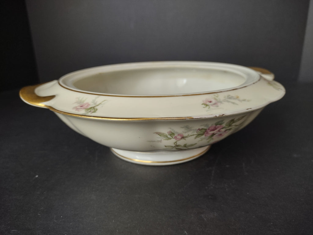 Haviland Limoges Round Soup Tureen Serving Bowl NO LID Roses (lot 820)