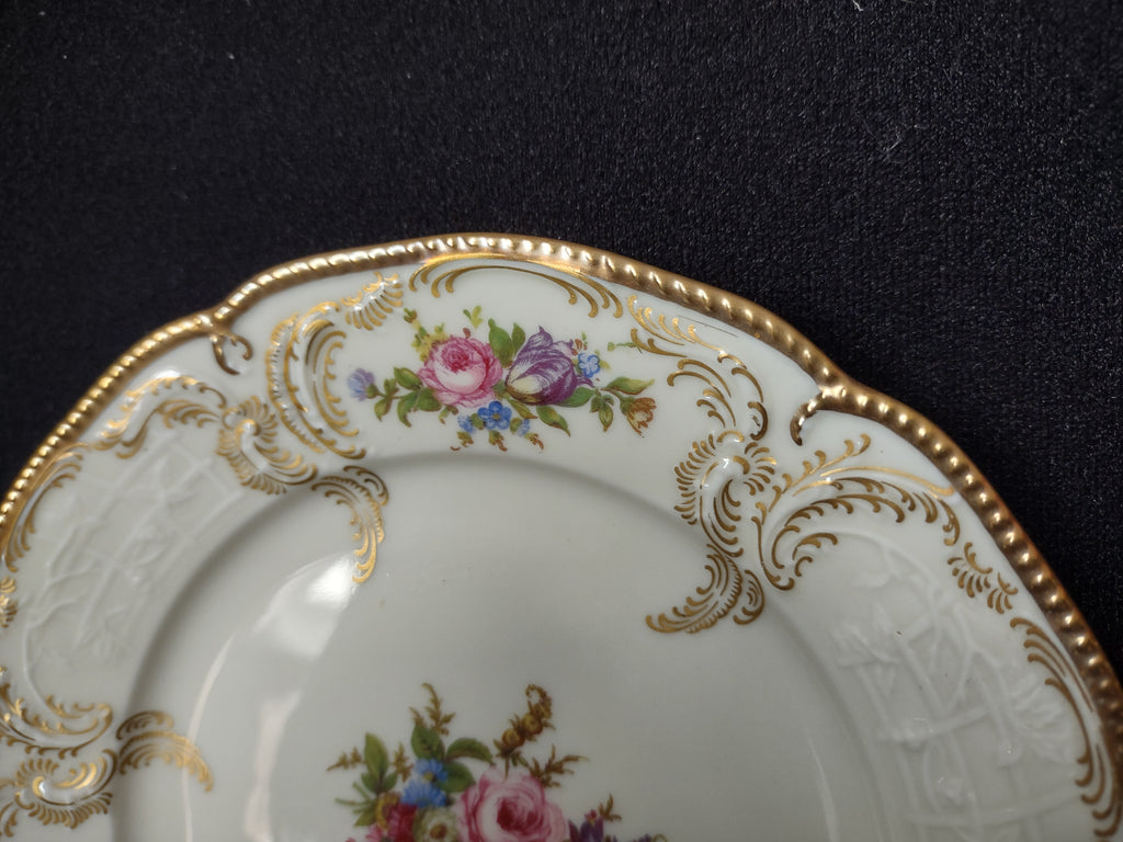Rosenthal Set of 2 Dessert Plate Scrolled Edge Gold Trim (lot 1767)