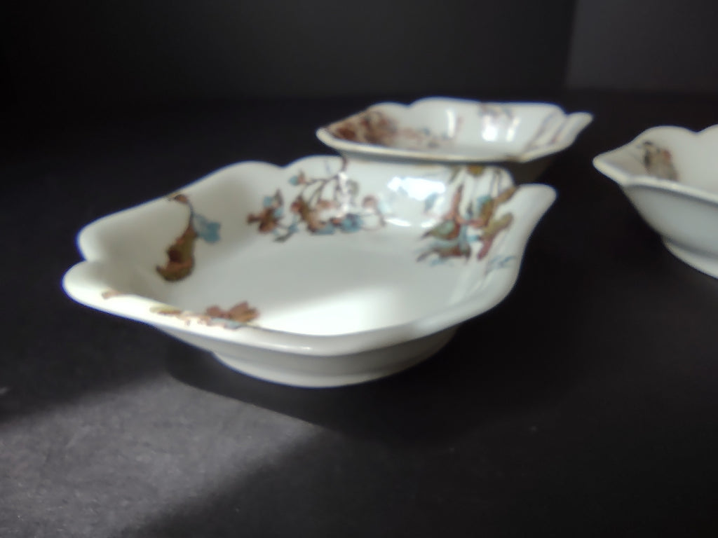 Depose Haviland Limoges Pink Brown Cornflower 3 x Square Small Dish (lot 966)