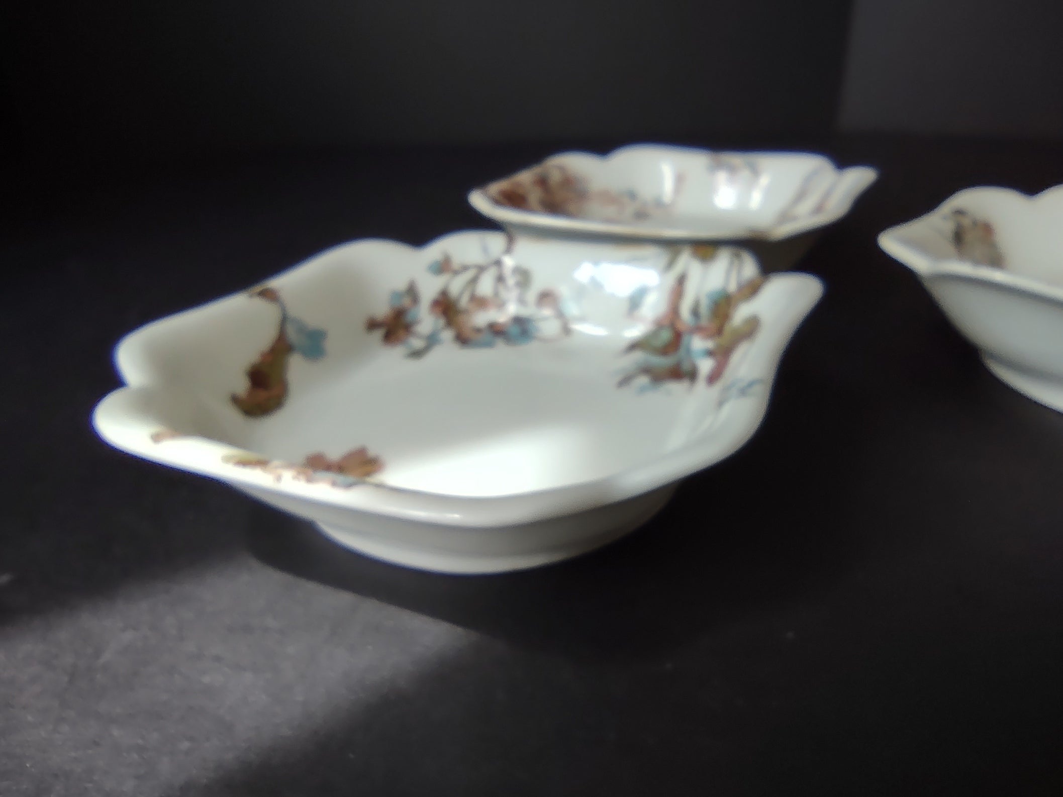 Depose Haviland Limoges Pink Brown Cornflower 3 x Square Small Dish (lot 966)