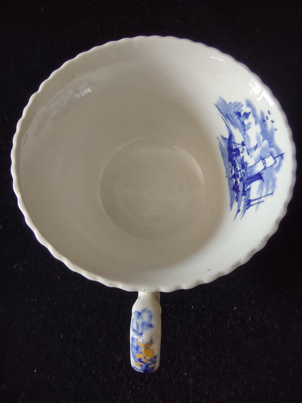 Vintage Copeland Spode Teacup Saucer Old Salem Blue Earthenware (Lot 5815)