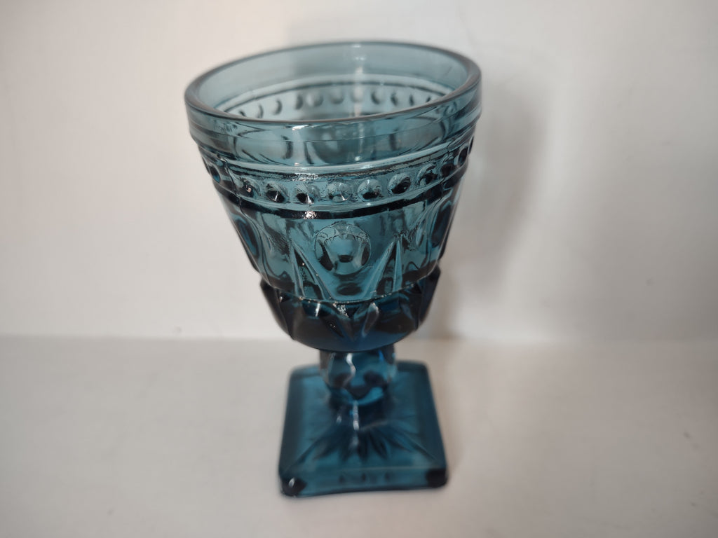 Vintage Indiana Glass Colony Park Lane 3-1/2" Blue Small Glass x 5 (lot 2950c)