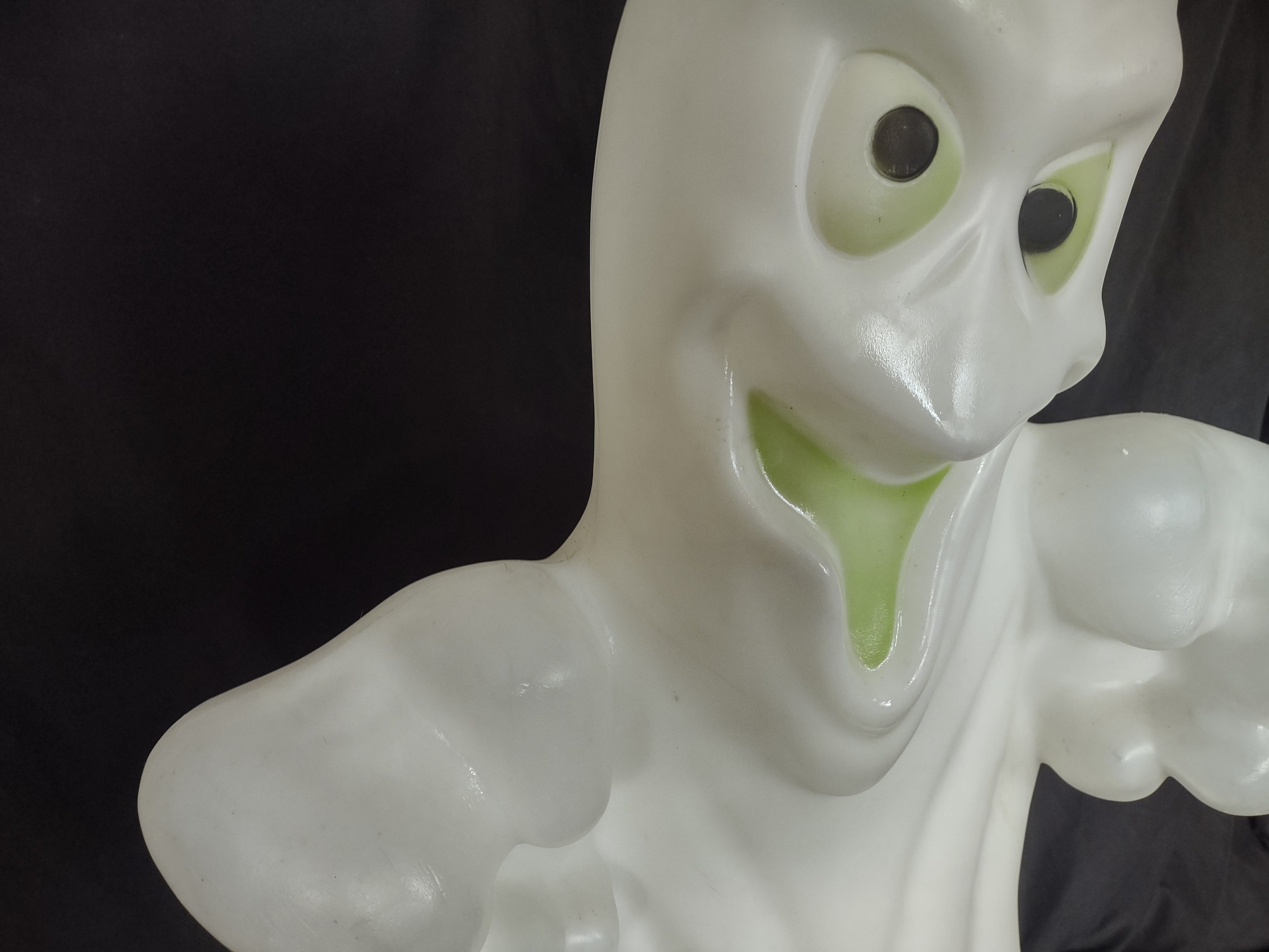 Vintage General Foam Green Eyes Mouth Ghost Blow Mold Halloween 36" (lot 3256j)