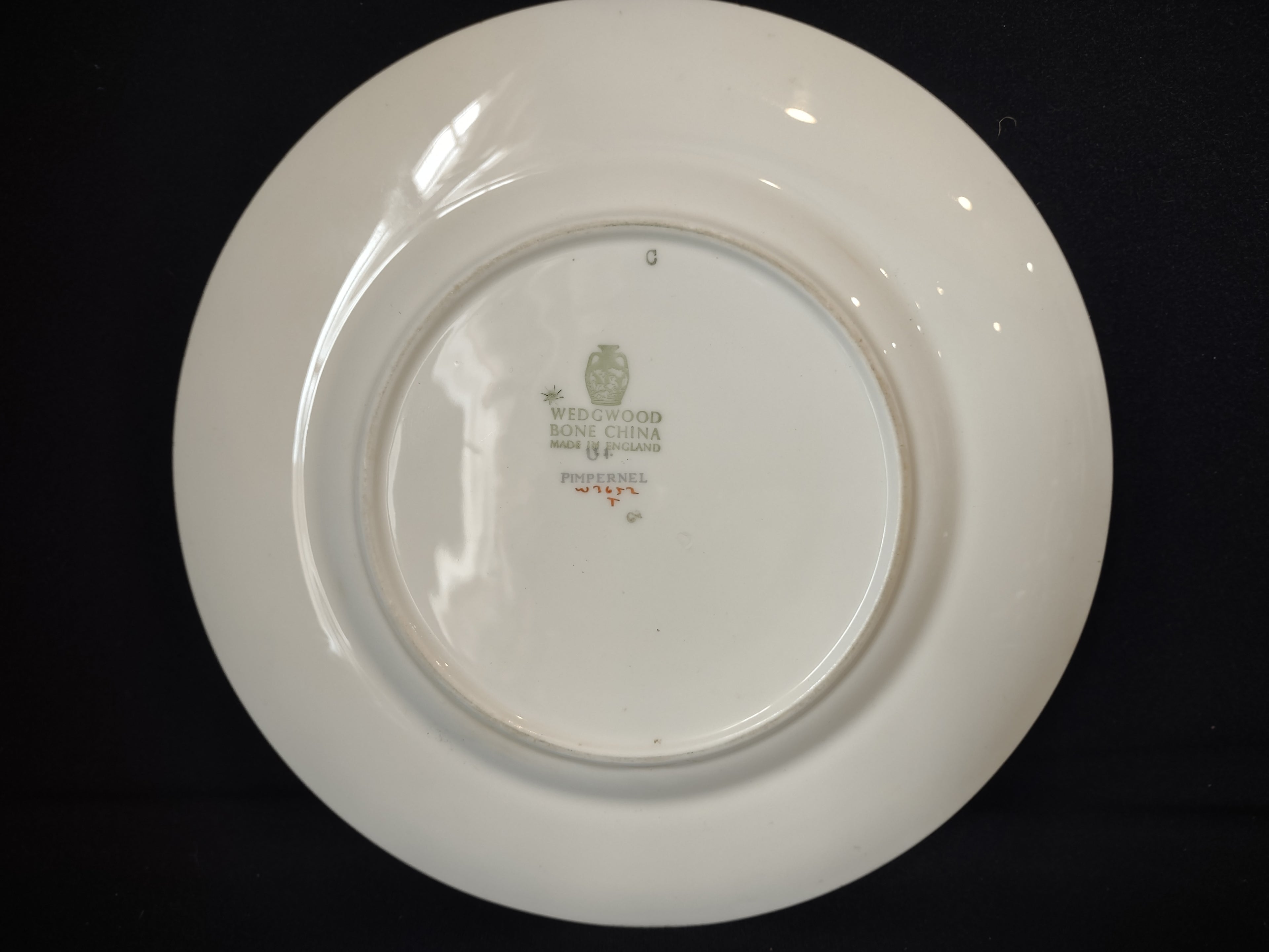 Wedgwood Pimpernel Pink Salad/Dessert Plate 8" Green Stamp (lot 2762)