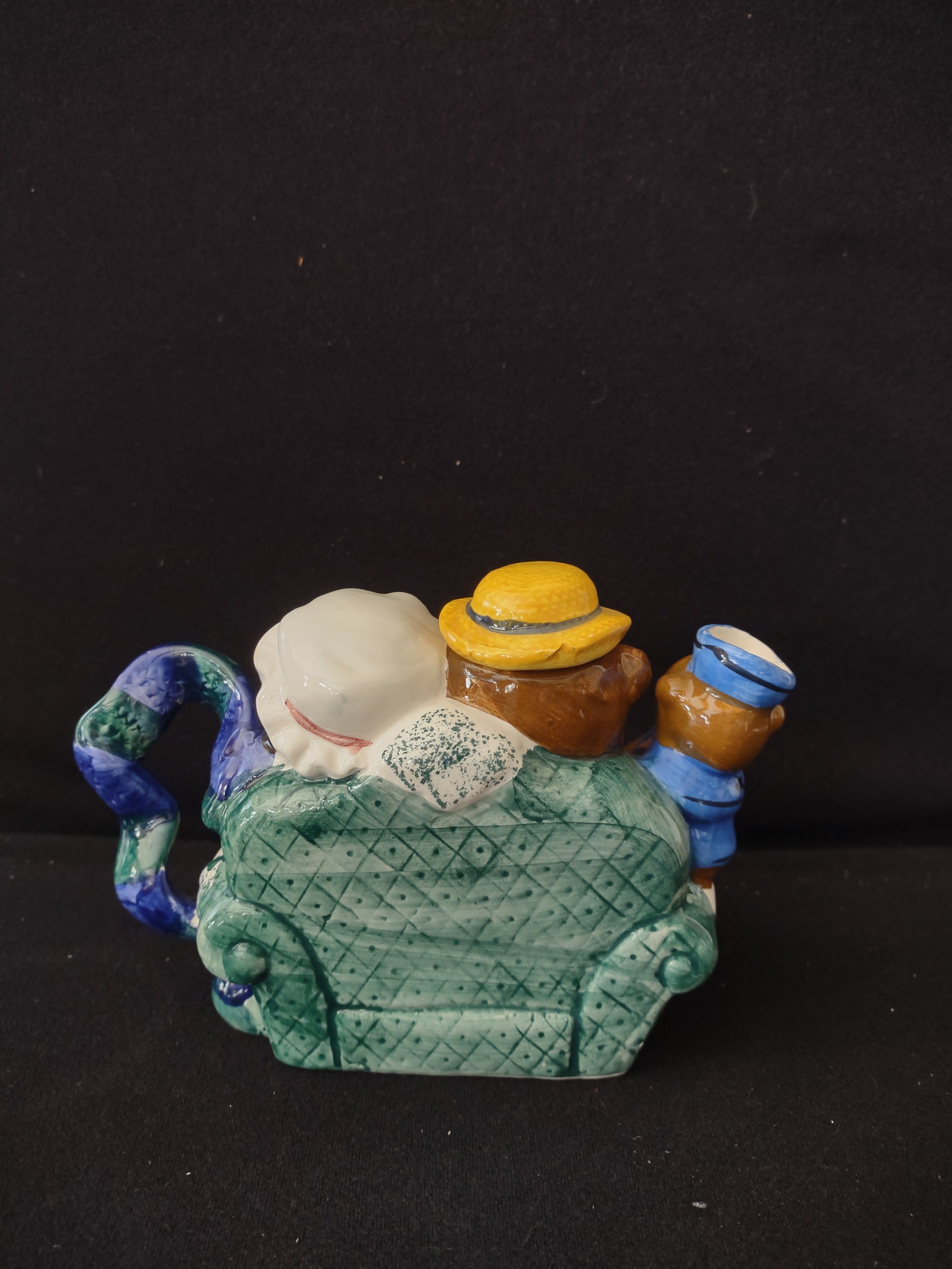Vintage Collectible Three Bear On Couch Ceramic Teapot (Lot 3795)