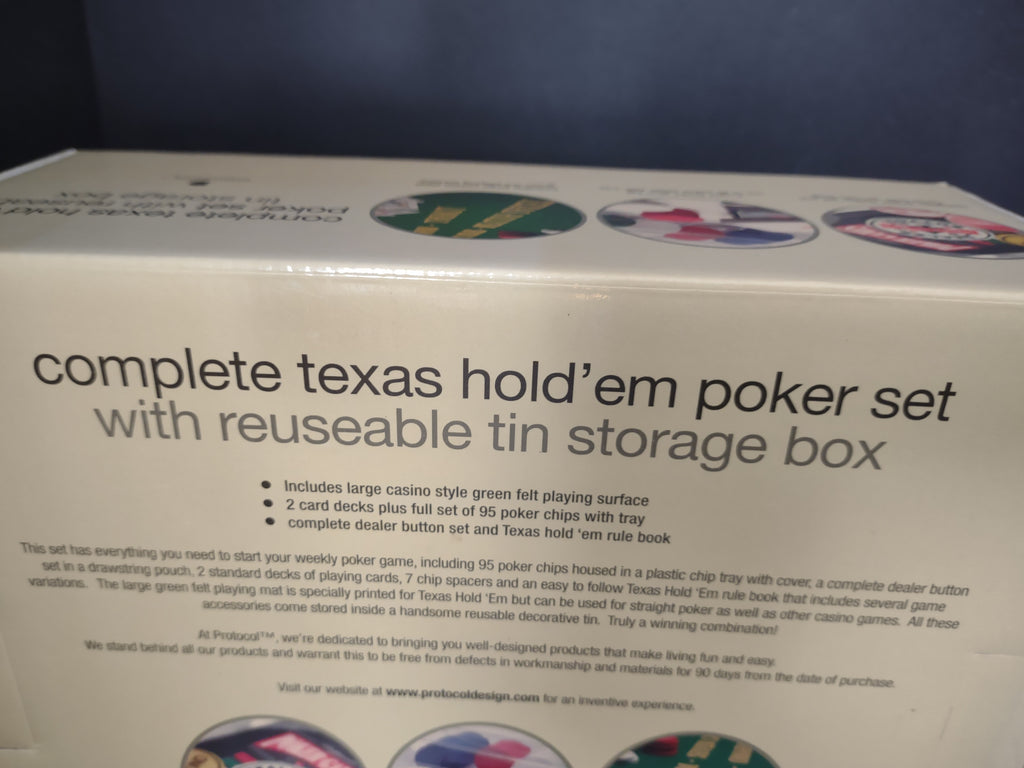 Party Set Complete Texas Hold'em Poker Set + Dinner Plate Ase x 4 (lot 3028t)
