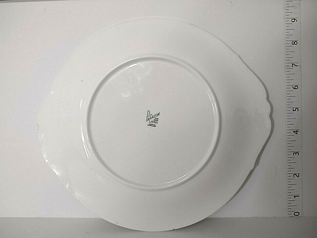Paragon Fine Bone China Serving Cake Plate Platter Rose Design White Gold (lot 013)