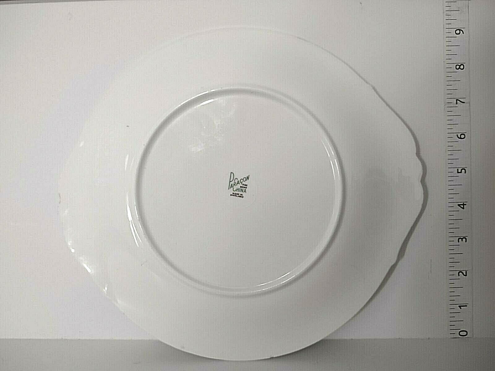 Paragon Fine Bone China Serving Cake Plate Platter Rose Design White Gold (lot 013)