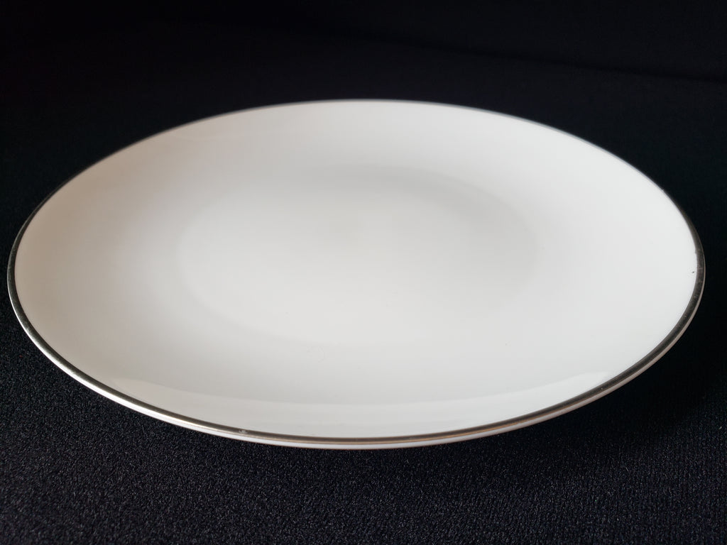 Vintage Royal Worcester White Silver Trim Salad or Luncheon Plate 8" (lot 2112)
