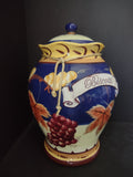 Vintage Nonni's Biscotti Fall Grape Ceramic Tuscany Cookie Jar (lot 2932c)