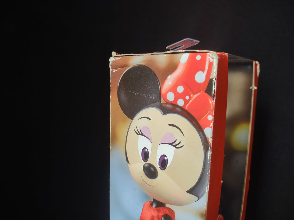 Vintage Poseable Disney Minnie Mouse Vinyl 8" Stripe Skirt WORN Box (lot 2588c)