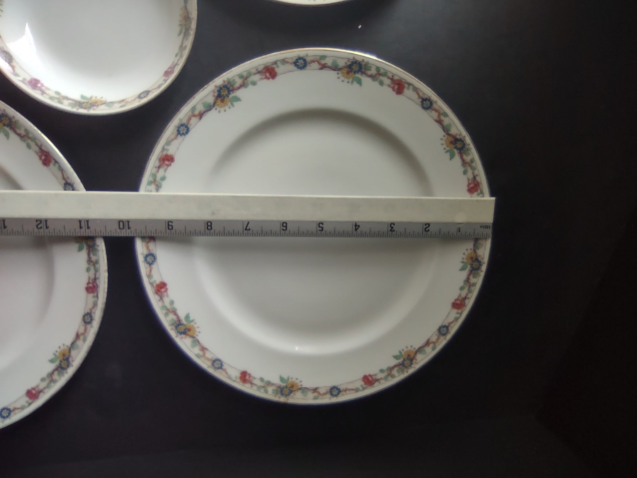 Depose Ahrenfeldt Limoges Dinner Dessert Bread Plate Pink Yellow Rose Gold (861)