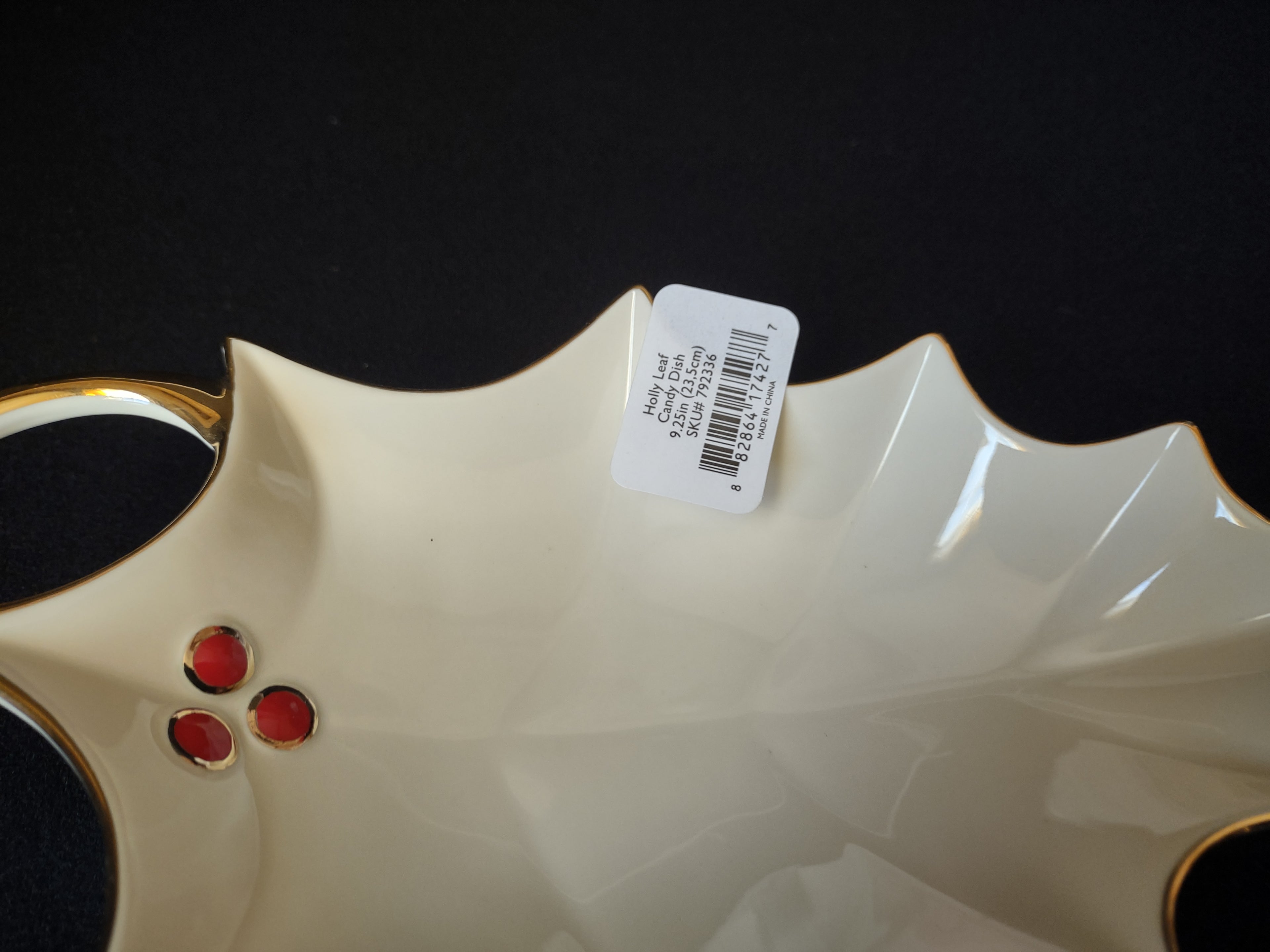 Lenox Christmas Holly Leaf Candy Dish (lot 1668)