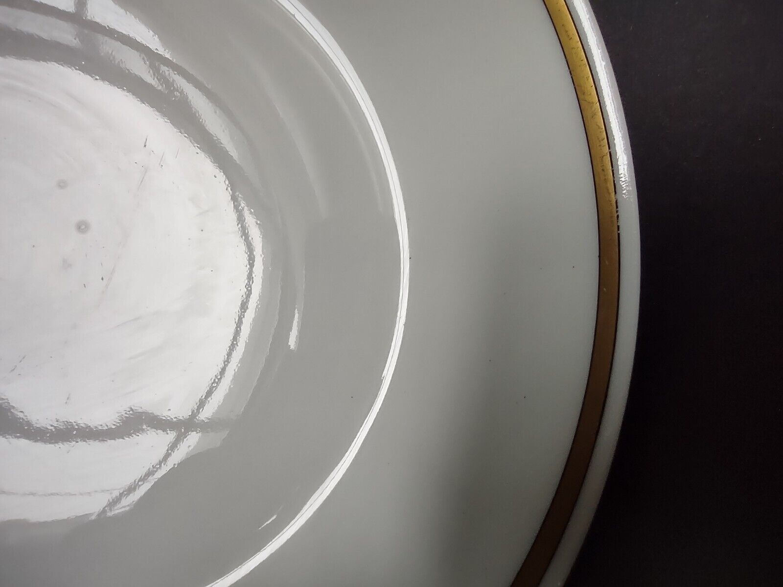 Haviland Limoges Gold & Black Trim White Coupe Soup Pasta Bowl (lot 668)