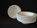 Vintage Pyrex Milk Glass USA Copper Filigree Cereal Bowl x 7 (lot 5210)