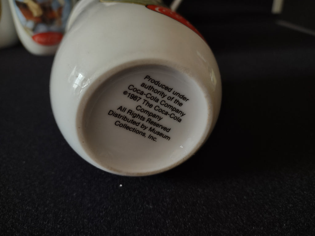 Vintage Coca-Cola Rockwell Mug x 4 Summertime Barefoot Boy Seashore (lot 5411)