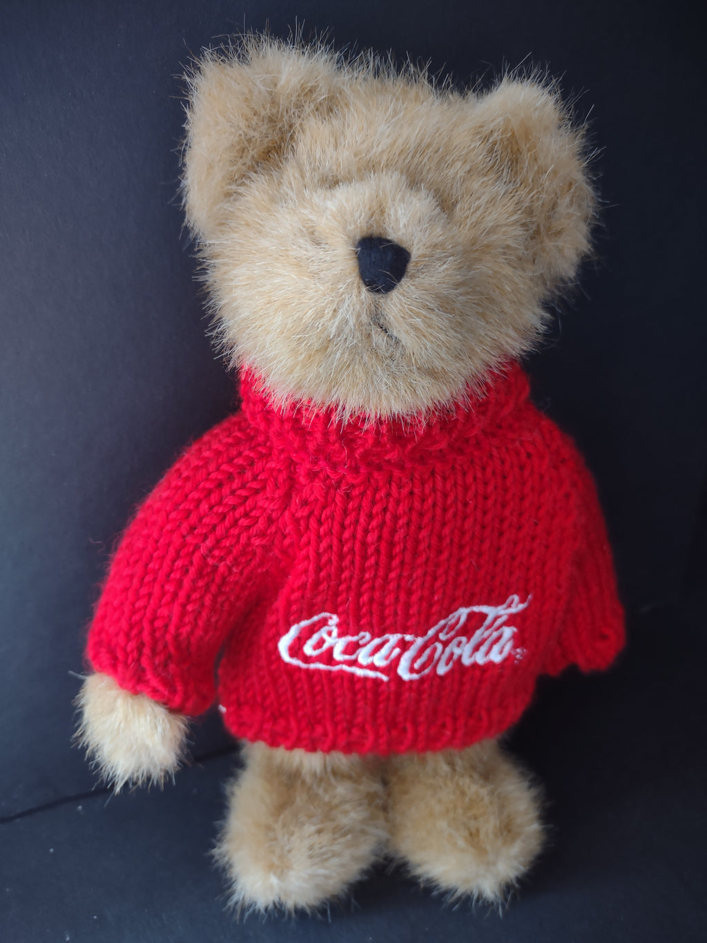 Vintage Collectible Coca-Cola Boyds Bear Plush Johnny Red Sweater 8" (lot 3128c)