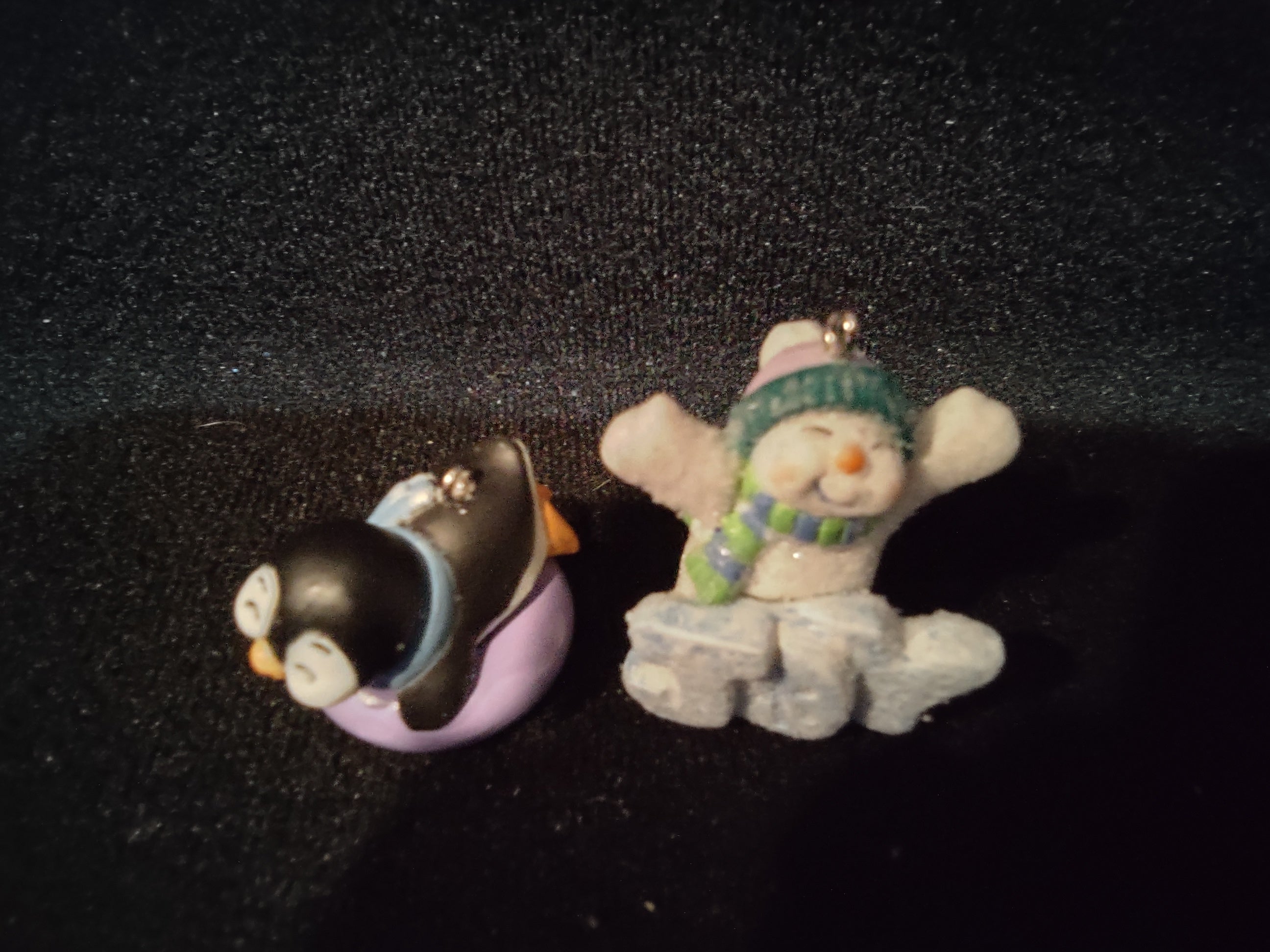 Hallmark 2016 Christmas Ornaments Penguin Snowman Very Small (Lot 4803)