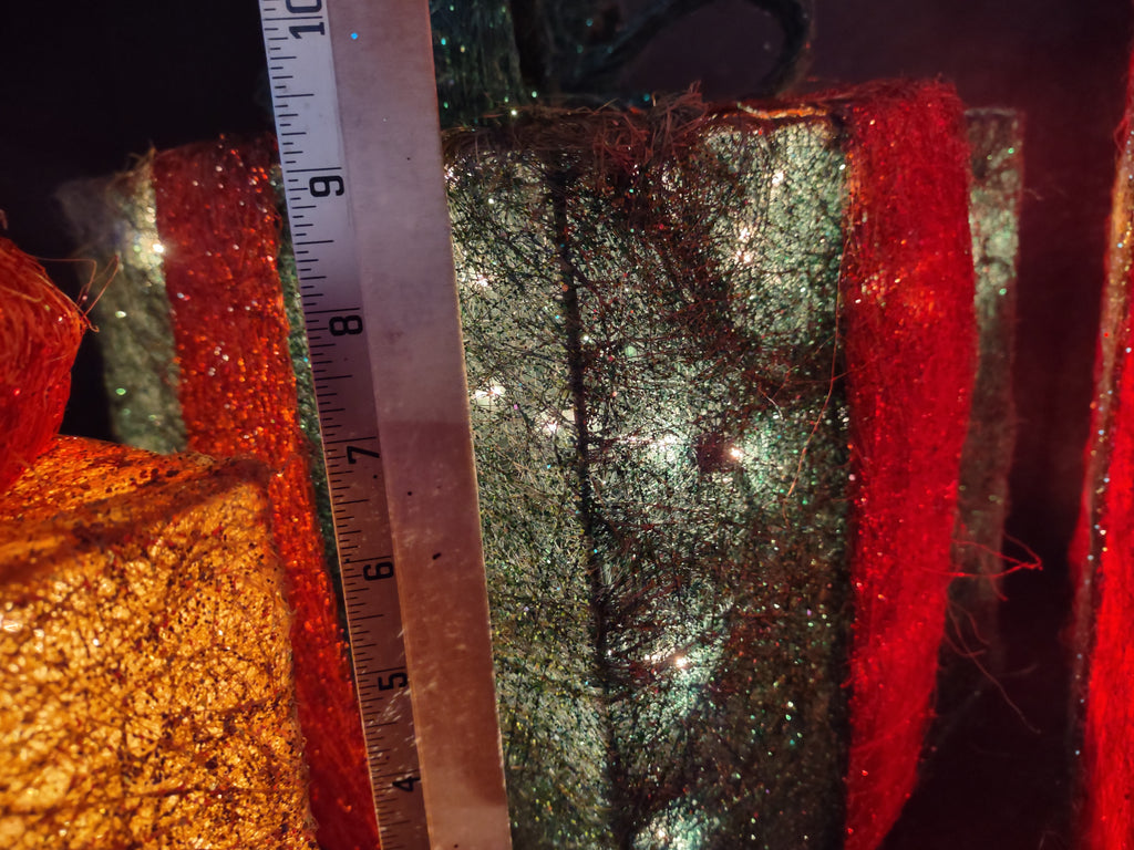 Christmas 3 Gift Box Set Multi-Color Sisal 140 Lights (lot 1390)