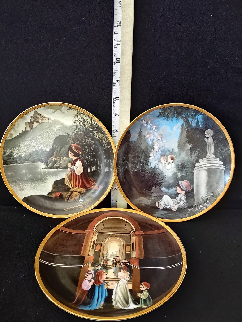 Precious Moments Old Testament Plate Esther Jacob Victory Set Of 3 (Lot 4055)