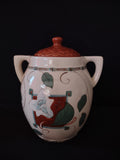 Vintage Pfaltzgraff USA Small Canister Cookie Jar Mission Flower (lot 5274)