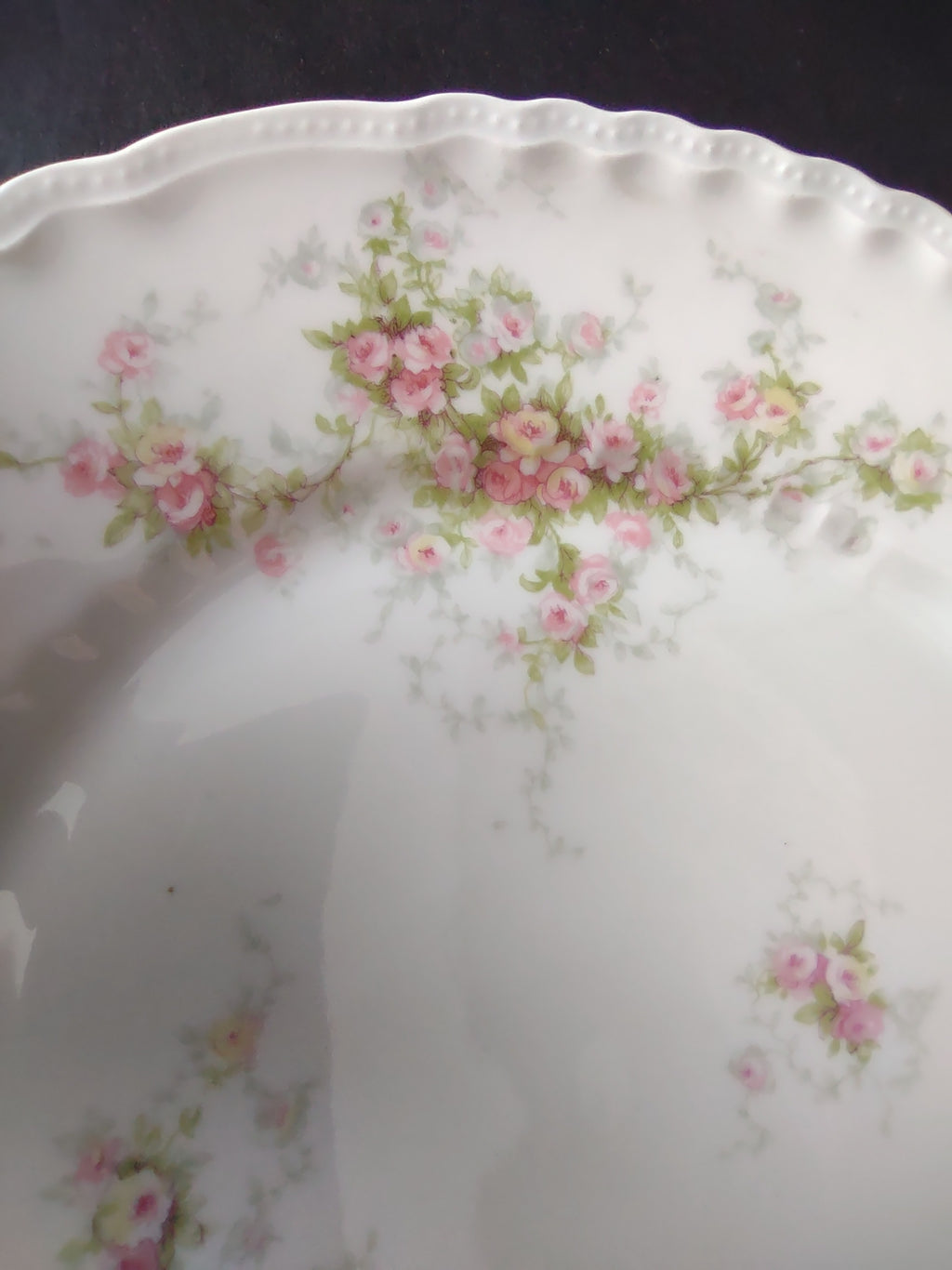 Haviland Limoges Set of Dinner Luncheon Plate Pink Purple Yellow Rose (lot 843)