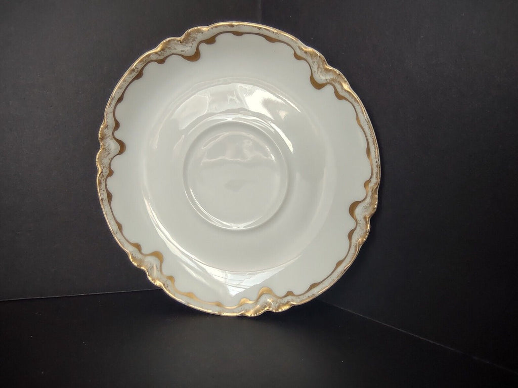 Haviland Limoges France Cup and Saucer White & Double Gold Trim (lot 643)