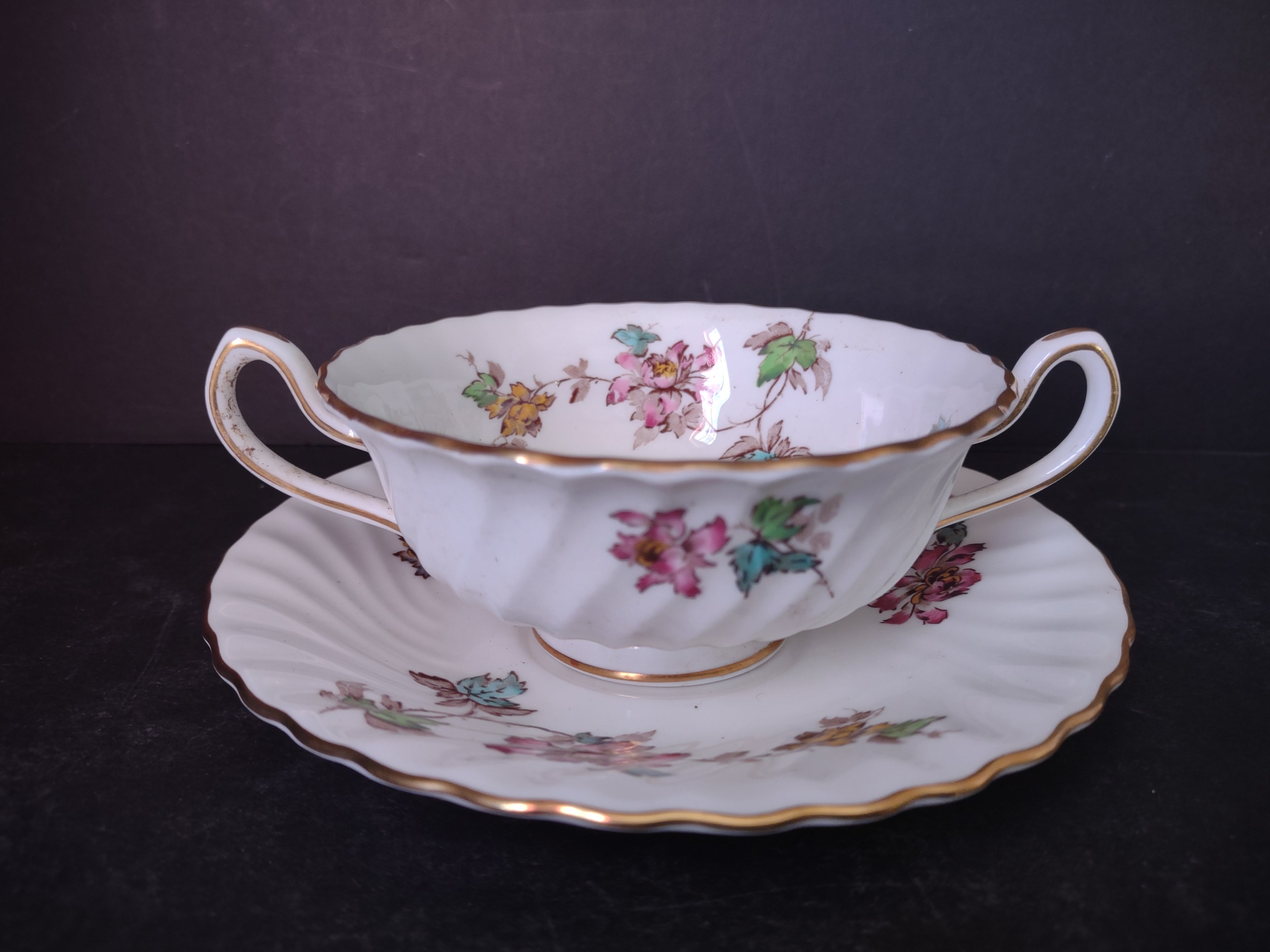 Vintage Minton England Bone China Vermont Bouillon Cup with Liner (lot 5463)