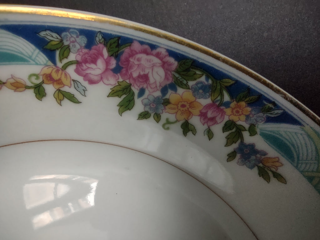 Haviland Limoges Massachusetts Cream Soup Plate Blue Floral (lot 932)