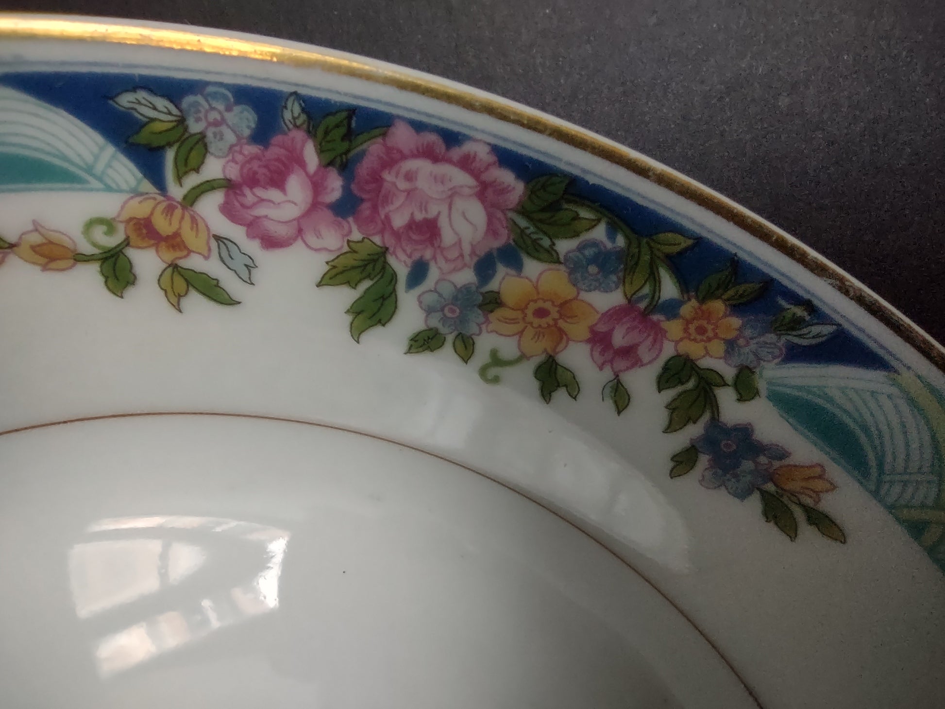 Haviland Limoges Massachusetts Cream Soup Plate Blue Floral (lot 932)