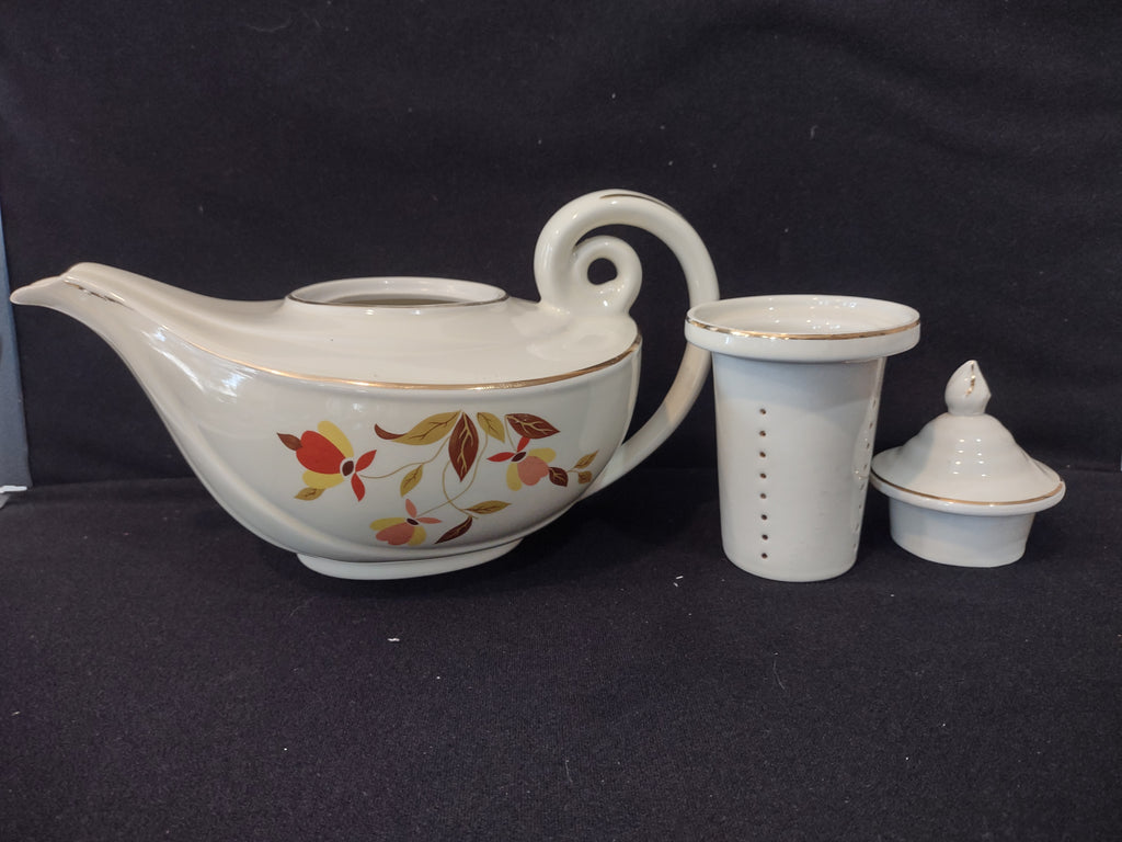 Vintage Halls Superior Autumn Jewel Tea Leaf Aladdin Teapot Infuser (lot 2881)